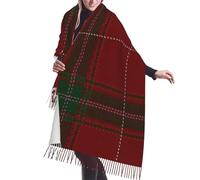 Bufanda de invierno para mujer a cuadros escoceses del clan Carruthers: bufanda extra larga de 71 pulgadas con flecos suaves de cachemira a cuadros, ligera y cálida, adecuada para todas las estaciones
