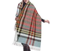 Bufanda de invierno para mujer con cuadros escoceses desgastados Clan Anderson: bufanda extra larga de 71 pulgadas con flecos suaves de cachemira a cuadros, ligera y cálida, adecuada para todas las es