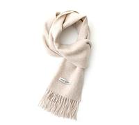 Bufanda de lana 100% pura, para hombres y mujeres, cálida, suave, lujosa caja de regalo de varios colores, Crema, Talla única