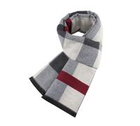 Bufanda de lana merino de lujo a rayas para hombre - Envuelto en caja de regalo - Bufanda de punto gruesa, suave y cálida para invierno para