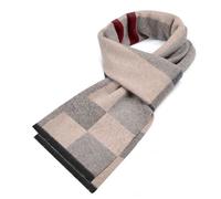 Bufanda de lana merino de lujo a rayas para hombre - Envuelto en caja de regalo. Bufanda de punto gruesa, suave y cálida para invierno, comp