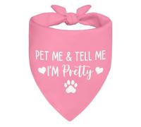 Bufanda De Mascota Baberos Triangulares 30X70Cm Acaríciame Y Dime Que Soy Muy Rosa. Bufanda De Mascota Bandana Collar Personalizada Pañuelos para Perros para Gatos Perros