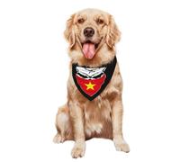 Bufanda De Mascota Baberos Triangulares 30X70Cm Calavera Vietnam Bandera Vietnamita Pañuelo para Perros Y Gatos Personalizada Triángulo Baberos Bufandas para Gatos Perros