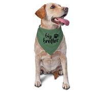 Bufanda De Mascota Bandana Collar 30X70Cm Anuncio De Revelación De Género De Gran Hermano (Verde) Pañuelo Triangular Mascotas Algodón Bufanda De Mascota Baberos Triangulares para Gatos Perros
