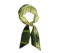 Bufanda de mujer con estampado de lirios de agua en el estanque, se puede utilizar como bufanda para el pelo, bufanda para el cuello, bufanda de seda o accesorio de bolso.