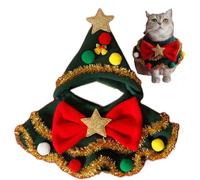 Bufanda de Navidad con diseño de gato para gatos | Collar de perro con sombrero | Pet Scarves with Bow and Ball Design | Dress Up Outfit Christmâs Cat Costume, Dog Clothes | Decoración de invierno