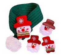 Bufanda de Navidad para mascotas, bufanda de muñeco de nieve con 4 patrones decorativos de Papá Noel, uso común, bufanda cálida para perros y gatos, protección contra el frío, bufanda cálida de punto