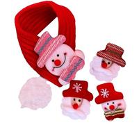 Bufanda de Navidad para mascotas, bufanda de muñeco de nieve con 4 patrones decorativos de Papá Noel, uso común, bufanda cálida para perros y gatos, protección contra el frío, bufanda cálida de punto