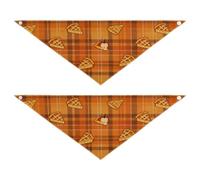 Bufanda de perro a cuadros Fruit Pie de piel suave y ligera, 2 paquetes para un regalo para mascotas de varios tamaños, 20 x 7 3 pulgadas