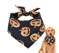 Bufanda de perro araña de Halloween,Bufanda de perro de Halloween - Bufanda triangular para mascotas,Toalla lavable de la saliva del diseño de la araña de la calabaza del cráneo del triángulo ajustabl