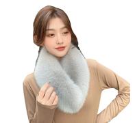 Bufanda de Piel sintética para Mujer, Abrigo Suave para el Cuello para el Invierno, Mantiene el Calor, Bufandas de Cuello sólido y Gruesas y cálidas (Gray)