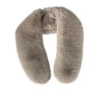 Bufanda de piel sintética para mujer, para invierno, calentador de cuello, bufanda como cuello de piel real, extra grande, Gris, Large