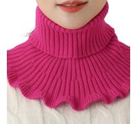 Bufanda de punto de cuello alto para invierno, cálida, resistente al viento, para ciclismo, calentador de cuello, bufanda para mujeres y hombres, Rojo rosa, One Size