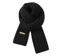 Bufanda De Punto Negra De 1 Pieza, Bufanda De Invierno, Bufanda Suave, Bufanda Cálida, Bufanda Simple Y Versátil