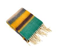 Bufanda De Rayas Coloridas Para Niños Con Detalle De Flecos Pañuelo Cálido Y Transpirable Para Días Fríos Apto Para 3-12 Años Bufanda Arcoíris