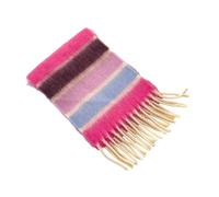 Bufanda De Rayas Coloridas Para Niños Con Detalle De Flecos Pañuelo Cálido Y Transpirable Para Días Fríos Apto Para 3-12 Años Bufanda Arcoíris