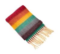 Bufanda De Rayas Coloridas Para Niños Con Detalle De Flecos Pañuelo Cálido Y Transpirable Para Días Fríos Apto Para 3-12 Años Bufanda Arcoíris