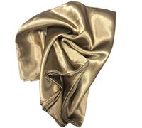 Bufanda de satén de seda brillante, lisa, grande, cuadrada, lisa, 90 x 90 cm, oro claro, L