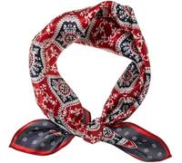 Bufanda De Seda 100% para Hombre - Bufanda Cuadrada Ligera De 21 X 21 Cm, Pañuelo Transpirable para El Cuello, Ideal para La Moda Y El Estilo, Pattern Star Red Black