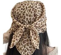 Bufanda de seda con patrón de leopardo, triángulos de moda, bufanda multiusos para fiestas y festivales, Luz con estampado de leopardo, Talla única
