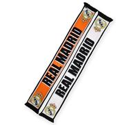 Bufanda Doble Real Madrid CF- Color Blanco y Naranja (Producto Oficial Licenciado)
