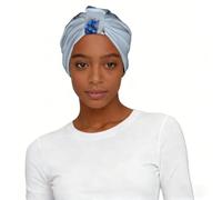 Bufanda elástica universal con estampado de mariposas azules para mujer, accesorio de viaje y trabajo