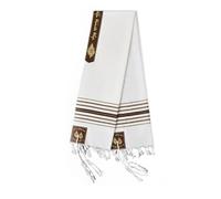Bufanda espiritual ceremonial tallit para oraciones de 180 cm de largo con motivos de granadas antiguas para judíos, eventos religiosos, mantón israelí, marrón, Talla Única