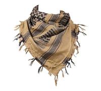 Bufanda grande de Shemagh militar árabe, bufanda táctica del desierto, 110 x 110 cm, 100% algodón, para hombres y mujeres, Caqui/Negro, Talla única