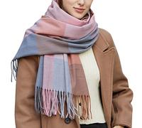 Bufanda Hombre Elegante - Winter Grid Kint Feel Fleece Shawls Wraps Ladies Light Warm S Womens Long Shawl Wraps S Grandes Knit Tassel Lattice Splicing (C One Size)