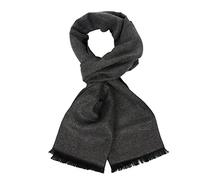 Bufanda Hombre Suave Moda Cuadros Escocesa Bufanda Fashion Con Caja Regalo(Grigio Scuro)