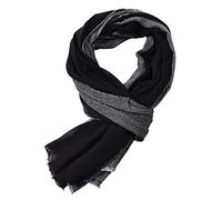 Bufanda Hombres Otoño e Invierno 100% Algodón Bufanda súper suave y acogedora Bufanda a juego con el color Bufanda tejida de lino y algodón de chal largo y cálido (190 * 80 cm)-black-190 * 80CM