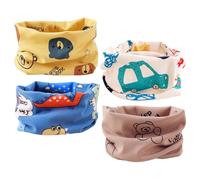 Bufanda Infantil Con Estampado De Dibujos Animados De 4 Piezas, Bufanda Bonita Para Niños, Bufanda Cálida Y Resistente Al Viento, Bufanda Suave Y Transpirable Para Niños Pequeños