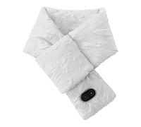 Bufanda inteligente de calefacción con control de temperatura de 3 velocidades para invierno, calefacción eléctrica, protección de cuello, carga USB, bufanda de calefacción para cuello, compresa caliente, equipo de masaje para (blanco, talla única)