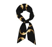 Bufanda larga de seda WHJSSF Doll, diseño de luna curvilínea, accesorios de ropa cómodos y suaves para banquetes, uso diario y fiestas