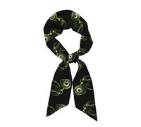 Bufanda larga para mujer con estampado de hormiga verde, que mide 46,9 x 3,1 pulgadas, se ajusta perfectamente y muestra un temperamento elegante con facilidad.