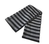 Bufanda larga para mujeres y niñas, a juego, a rayas, fina, para exteriores, cuello estrecho, moda, fotossiesta, para el cuello, abrigo cálido para invierno, Tira negra y gris, Talla única