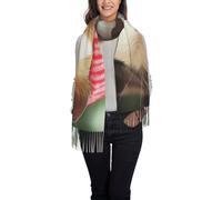 Bufanda larga tipo chal con estampado navideño de conejillos de indias similar a la cachemira para mujer, chal de moda de otoño e invierno con flecos, bufandas suaves y cálidas de invierno para via