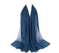 Bufanda ligera y transpirable de color sólido, de gasa suave, hiyab, bufandas largas a la moda, chales a prueba de sol para mujeres musulmanas MTJ3A, Azul eléctrico, 68.8"L*28.35"W(175*72cm)