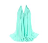 Bufanda ligera y transpirable de color sólido, de gasa suave, hiyab, bufandas largas a la moda, chales a prueba de sol para mujeres musulmanas MTJ3A, Verde claro, 68.8"L*28.35"W(175*72cm)