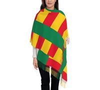 Bufanda Manta Con Flecos Benín Bandera Estampado Invierno Bufanda Cálida Larga Para Clima Frío Gruesa Chal Suave Grande Para Mujeres Y Hombres