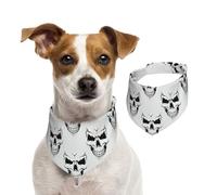 Bufanda monocromática para mascotas con diseño de cabeza de esqueleto con temática de Halloween para perros y gatos para Navidad, invierno, elegante regalo más cálido