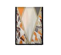 Bufanda Mujer Bufanda Mujer Invierno Bufandas de Seda Artificial con Estampado Geométrico en Tono Lago, Diseño Otoñal con Palabras Inspiradoras