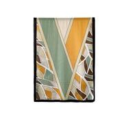 Bufanda Mujer Bufanda Mujer Invierno Bufandas Viaje/Exterior de Seda Artificial con Estampado Geométrico en Tono Lago, Diseño Otoñal con Palabras Inspiradoras