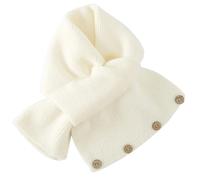 Bufanda Mujer Invierno,Pañuelos Cuello Mujer Poliéster,Fulares Mujer con Botones de Adorno,Color Sólido Tejido en Canalé Cuello Cruzado Suave Lindo Calentador de Cuello Pañuelos Beige 90cm