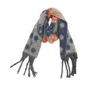 Bufanda Mujer Invierno Termica - de Punto Grueso de Invierno con Borlas Y Diseño de Lunares para Es Y Hombres Cálida Y Acogedora para Uso Informal Al Aire Libre (Navy One Size)