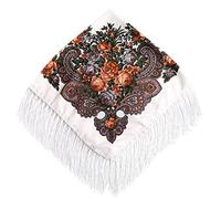 Bufanda Mujer Invierno Termica - Es Lady Folk-Custom Print Tassel Square Wrap Shawl Travel Scarve (B One Size)