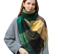 Bufanda Mujer Invierno - Winter Grid Kint Feel Fleece Shawls Wraps Ladies Light Bufanda Warm Bufandas Womens Long Shawl Wraps Bufandas grandes Knit Tassel Lattice Splicing Bufanda (O One Size)