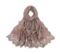 Bufanda musulmana Hijab con flor bordada, diadema transpirable para mujeres en varias ocasiones, cubierta para la cabeza musulmana