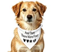 Bufanda para mascotas con anuncio de embarazo y luego hubo cuatro collares ajustables, bandana de regalo para perro (entonces hubo cuatro)