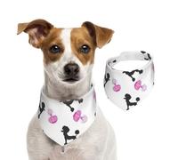 Bufanda para mascotas con estampado de caniche y botella de perfume rosa femenina, para Navidad, invierno, regalo elegante y cálido